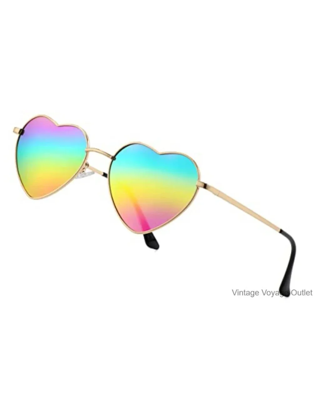 Polarized Heart Sunglasses for Women Cute Classic Metal Frame UV400 Protection